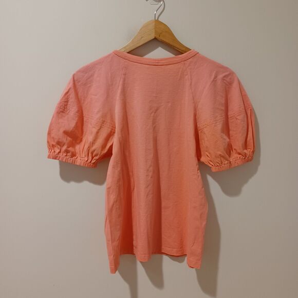 A.L.C. Lou Lantern Puff Short Sleeve T-Shirt Pink Size S Preppy Cotton Easter - Picture 5 of 8